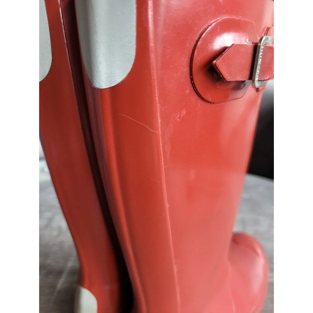 HUNTER Original Red Rain Pull On Boots UK 13 US 1B/2G Unisex